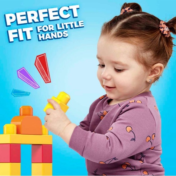 MEGA BLOKS First Builders endless building bag 100 blocks with building cards - Picture 8 of 11